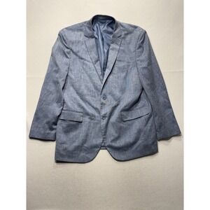 Bocaccio‎ Uomo Sport Coat Mens 44 Blue Stretch Two Button Blazer Notch Lapel